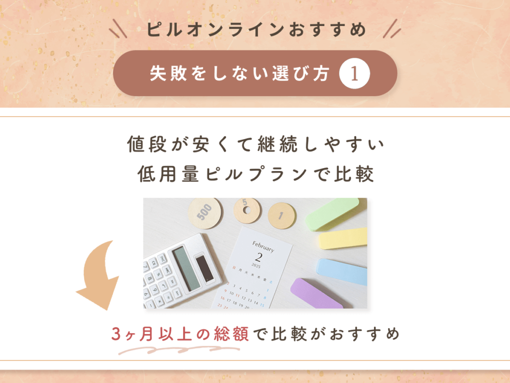 値段が安くて継続しやすい低用量ピルプランで比較