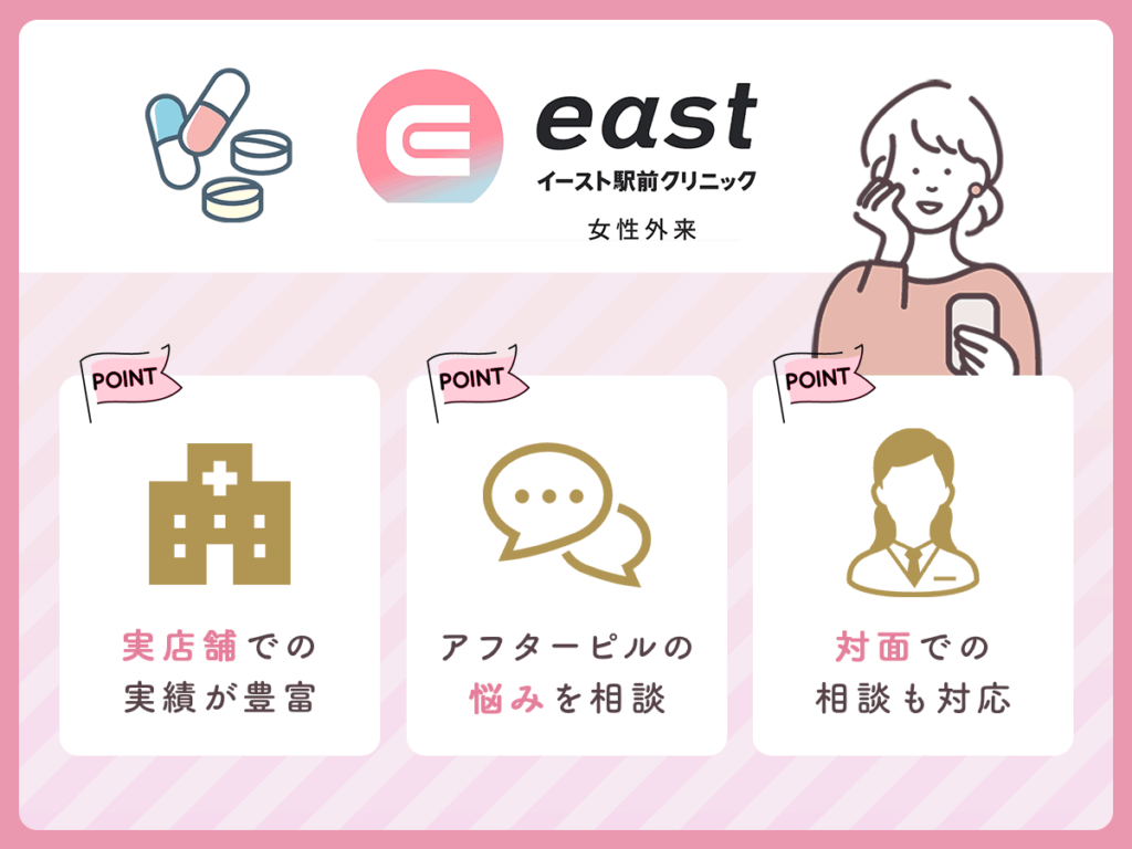 アフターピルおすすめオンライン⑥：イースト駅前クリニック／72時間アフターピル12,000円