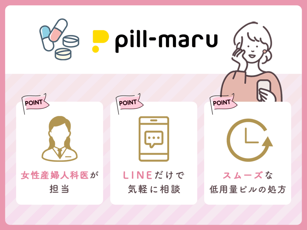 低用量ピルオンラインおすすめ⑦：pill-maru（ピルマル）は100%女性産婦人科医が診療対応してくれる