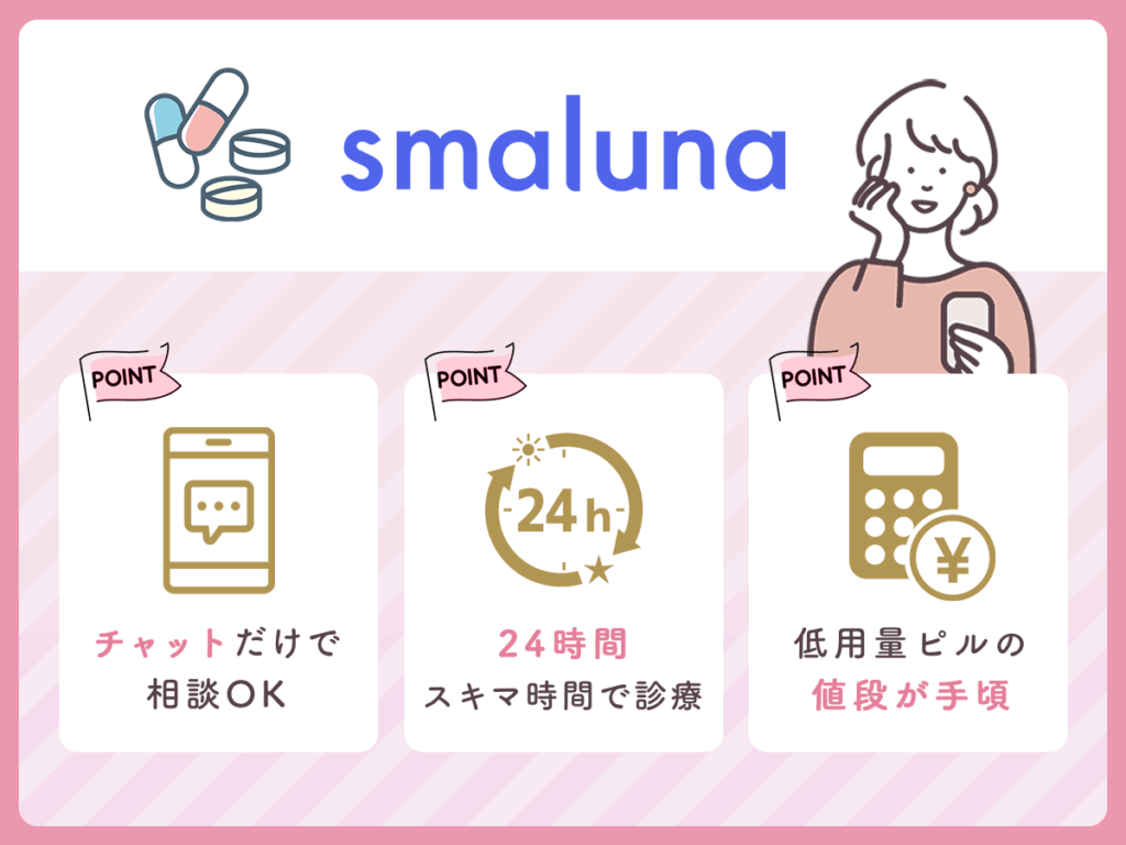 低用量ピルオンラインおすすめ①：スマルナはビデオ診察だけでピルの処方相談ができる
