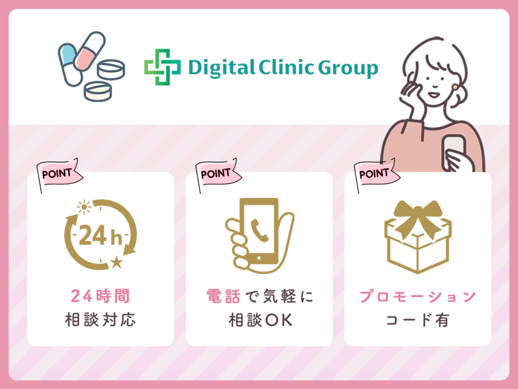 低用量ピルオンラインおすすめ④：デジクリは24時間最短当日配送で低用量ピルが届くピルオンライン