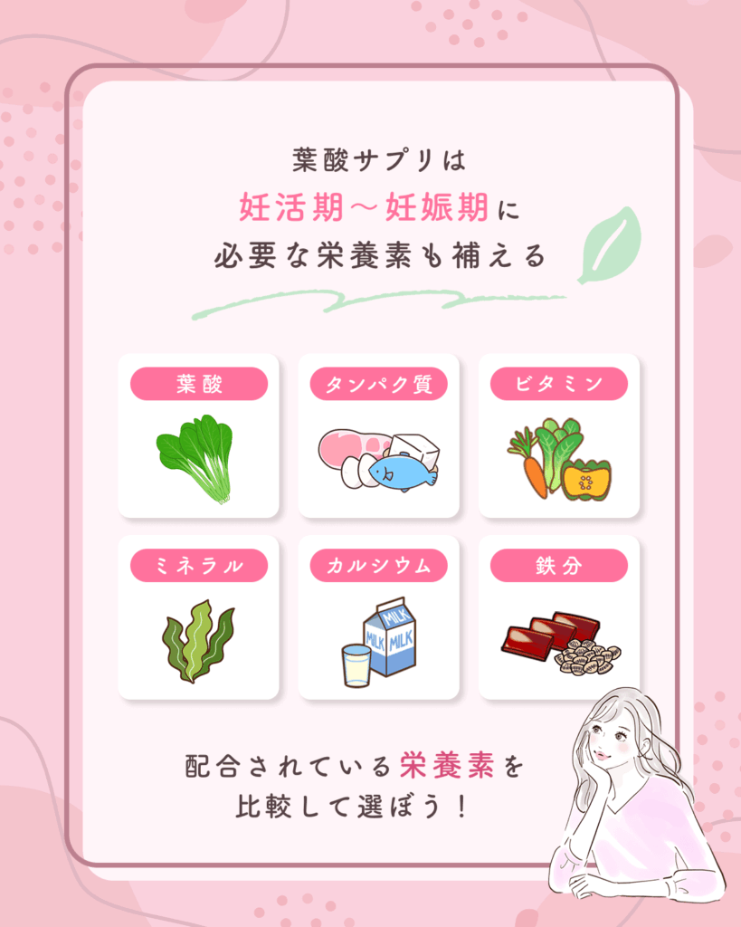 葉酸サプリなら他の栄養素も補える